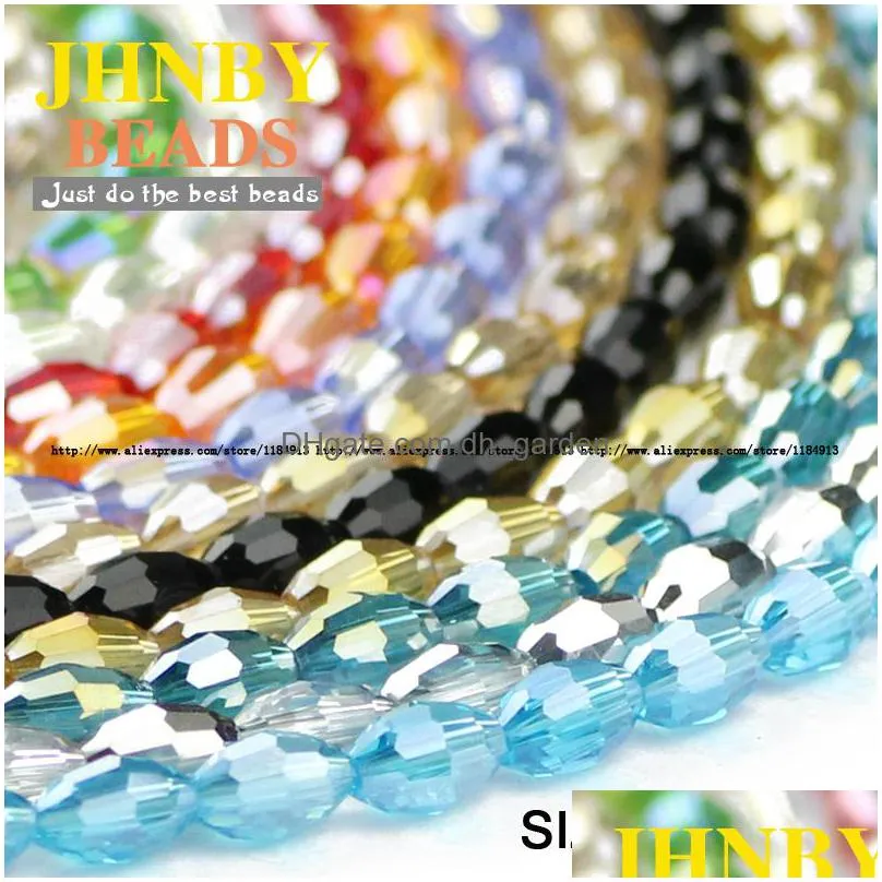 rice grains austrian crystal beads 100pcs high quality 4x6mm oval shape loose beads handmade jewelry bracelet making diy