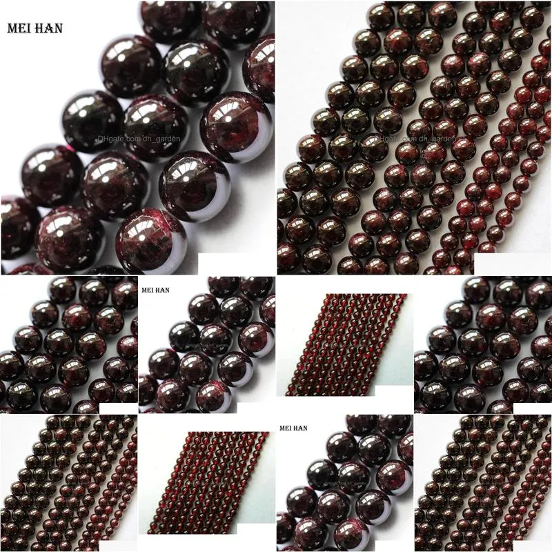 8mm wholesale natural red garne t smooth round loose beads for jewelry making design precious stone diy bracelet woman necklace