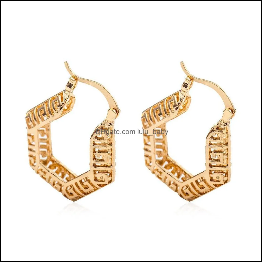 drop earrings alloy hollow women pierced exaggeration dangle earrings long big statement earring