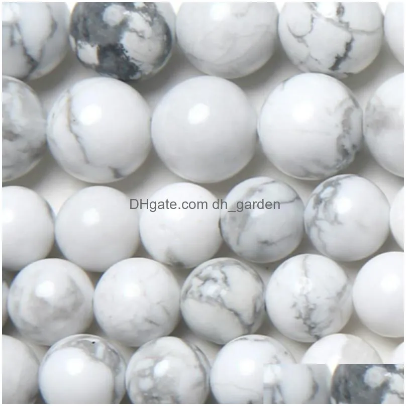 8mm natural stone white howlite turquoises round loose beads 15 strand 3 4 6 8 10 12 mm pick size for jewelry