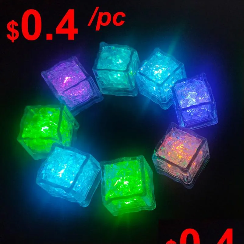 mini led party lights square color changing ice cubes glowing blinking flashing novelty night supply bulb ag3 battery for wedding bars drinks