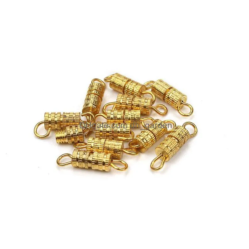 10pcs/lot diy jewelry accessories gold silver rhodium plated screw clasps buckle suitable for bracelet necklace