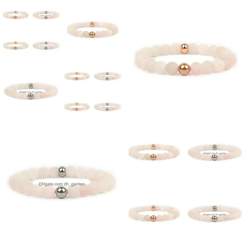 pink bracelet women bracelets men mala beads yoga jewelry matte natural stone chakras bead pulseira feminina lovers gifts
