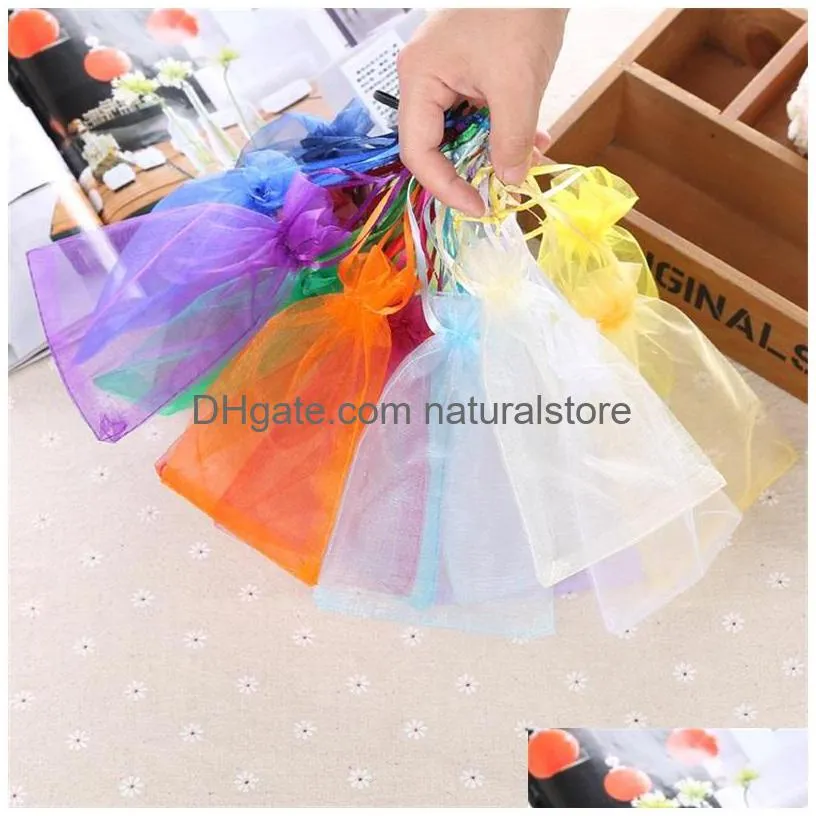 jewelry bags organza jewelry wedding party xmas gift bags gold silver 18 colors with drawstring 7x9cm 9x12cm 10x15cm 13x18cm 20x30cm 253