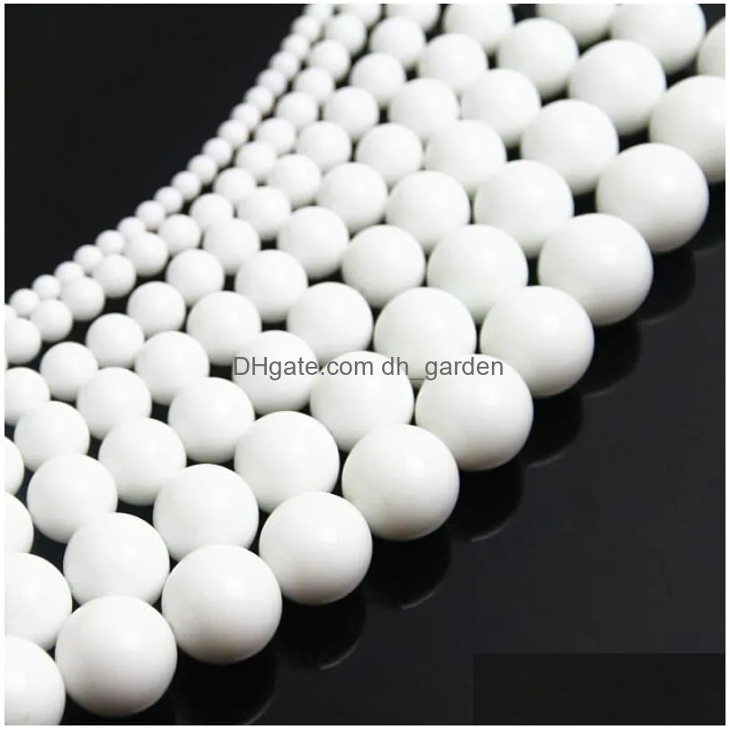 8mm 412mm natural stone beads white round stone loose beading beads for jewelry making jewellery diy