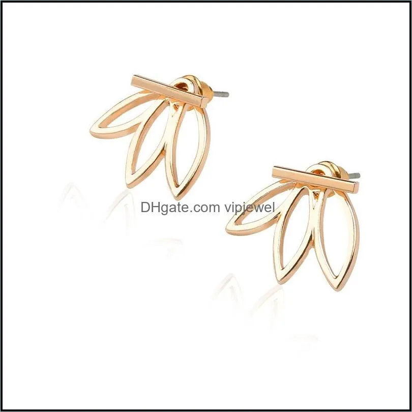 simple stud earrings brincos pierced lady brincos lotus earrings