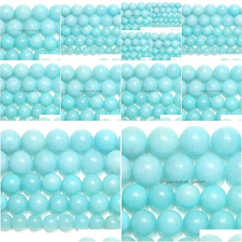8mm natural stone aqua amazonite round loose beads 15 strand 6 8 10 mm pick size for jewelry making