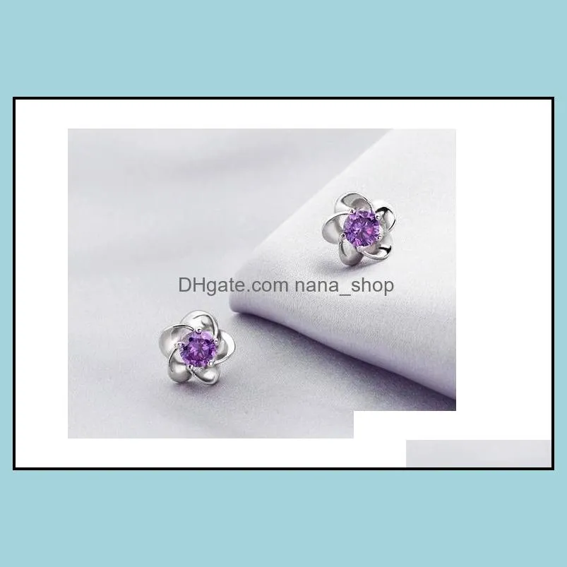earrings for women korean crystal channel earring studs wedding ring wholesale 925 sterling silver stud earrings