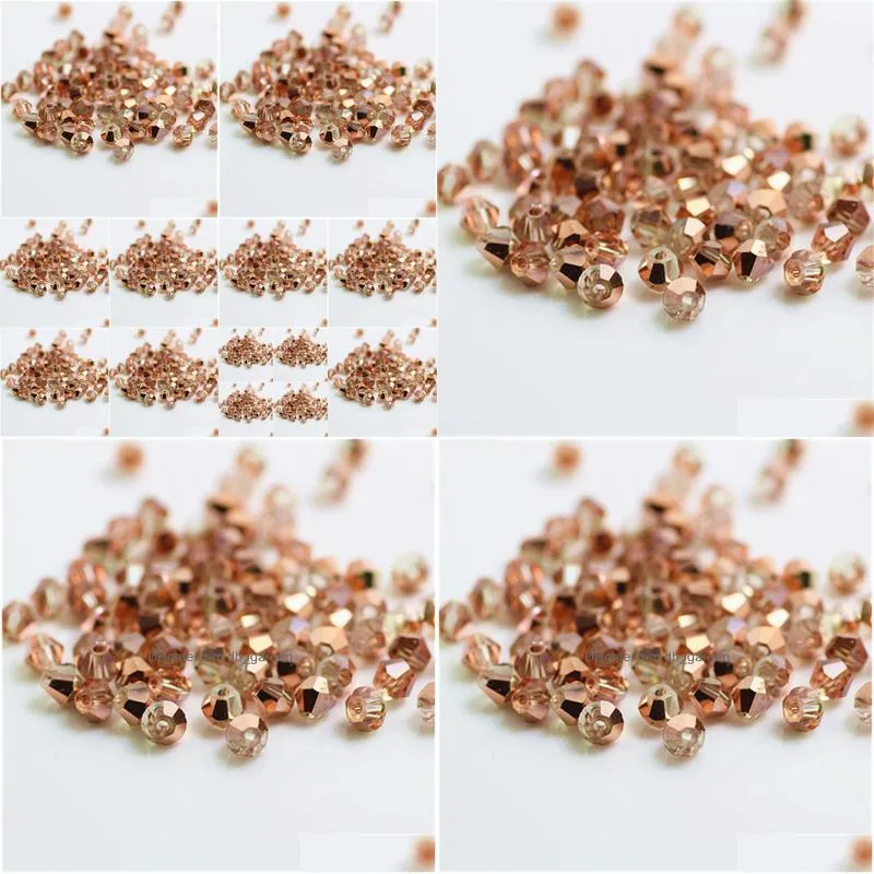 sale red copper color 100pcs 4mm bicone austria crystal beads charm glass bead loose spacer bead for diy jewelry making