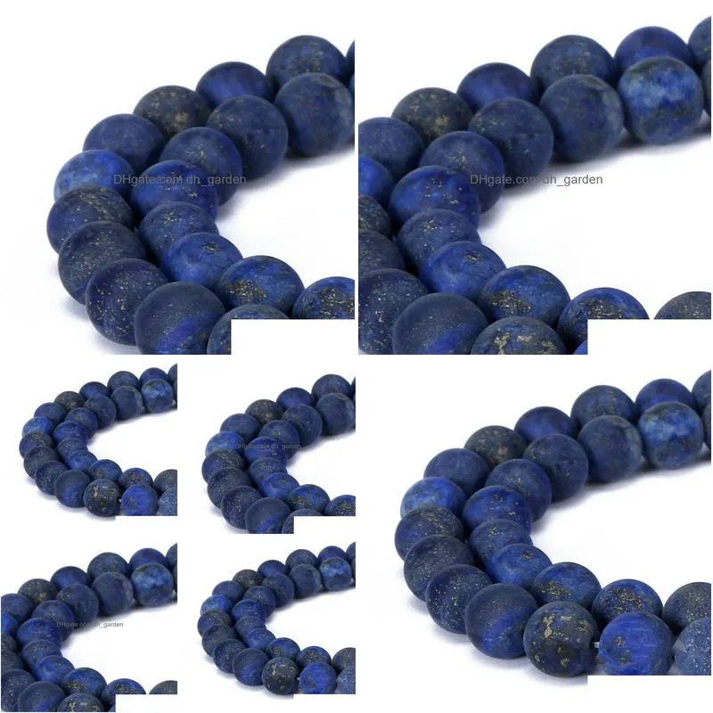 8mm fctory price 4 6 8 10 12 mm natural stone dull polish matte lapis lazuli round loose beads jewelry making diy