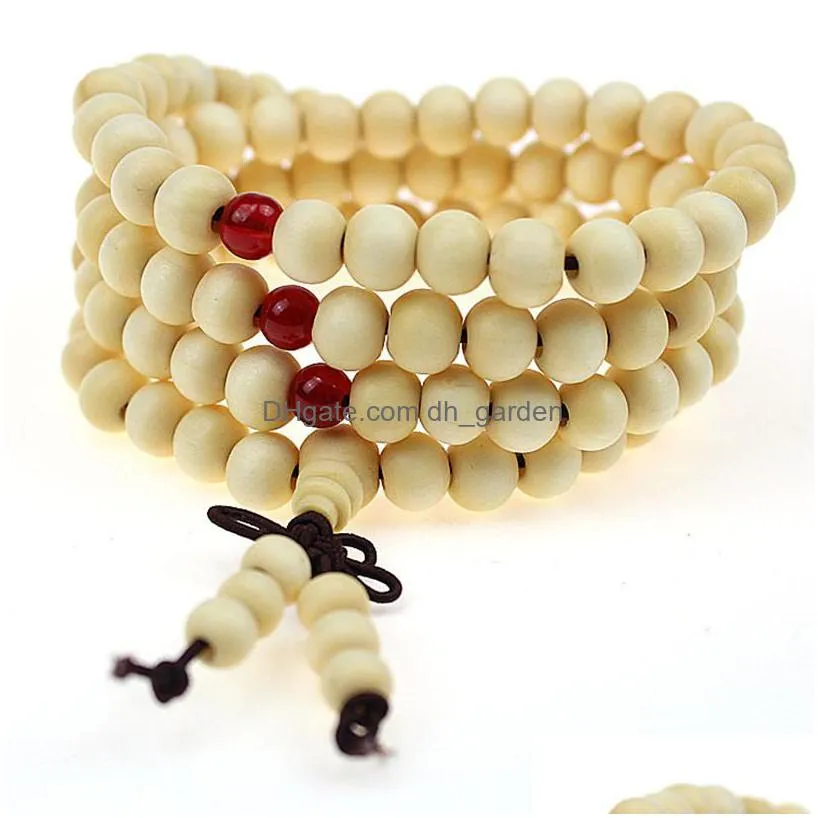 natural wood fashion bracelets 108 buddhist prayer beads bracelets men women long bangle religion gift