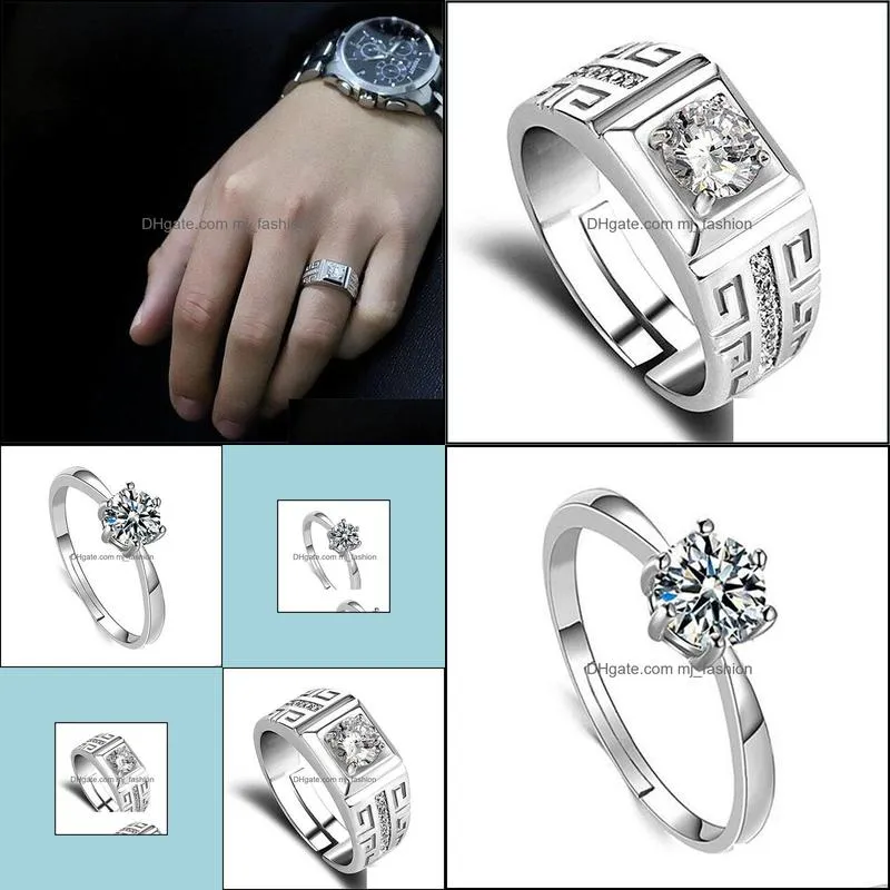 kiss mandy classic couple wedding ring 6.5mm width simple design open rings with bezel setting cz wholesale jewlry