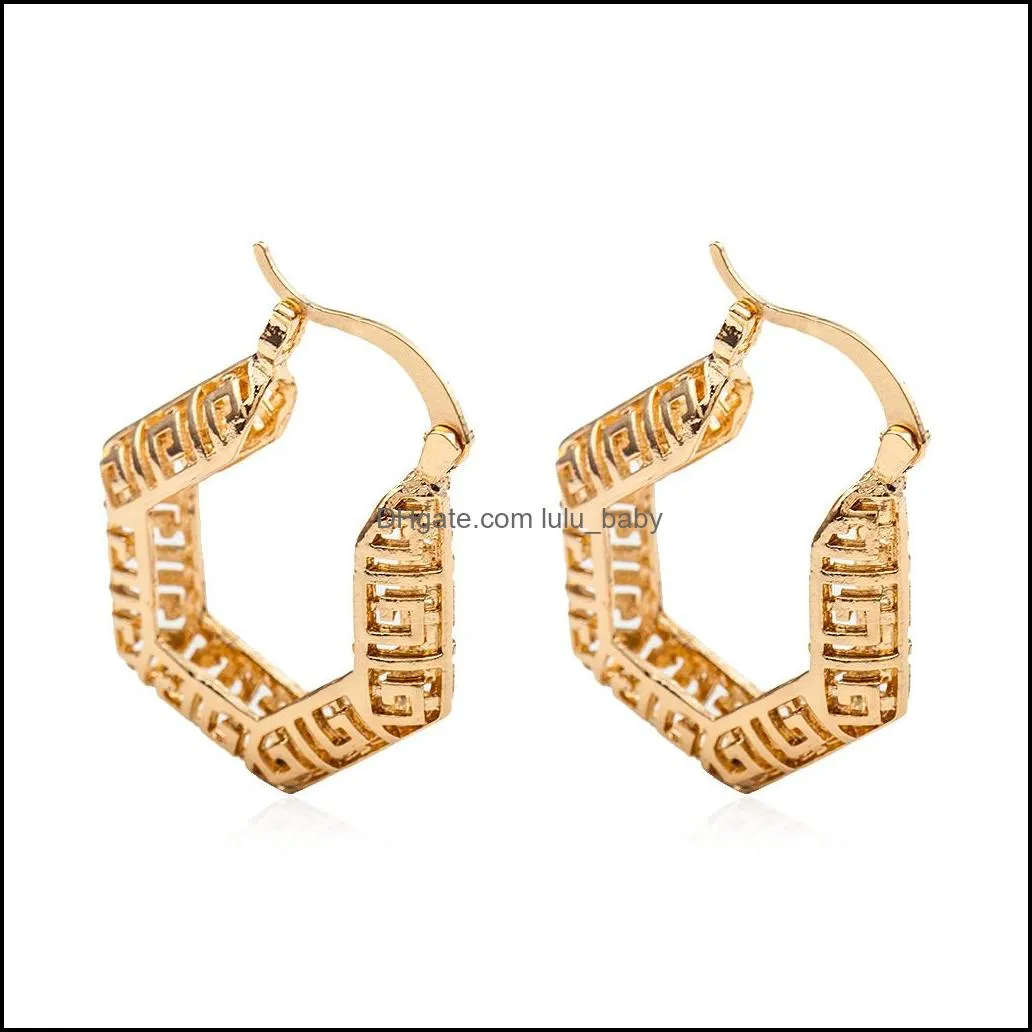 drop earrings alloy hollow women pierced exaggeration dangle earrings long big statement earring