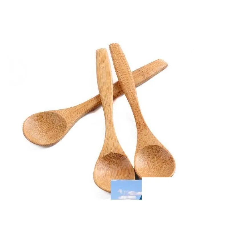 5.1inch wooden spoon ecofriendly japan tableware bamboo scoop coffee honey tea spoon stirrer