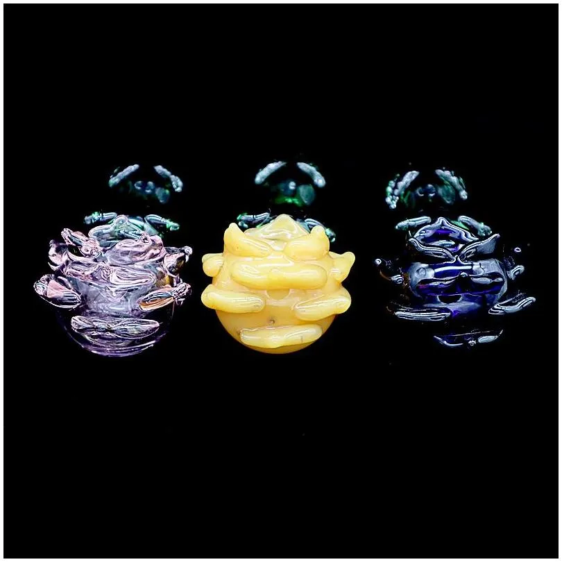 beautiful rose shape colored glass smoke hand pipes for dry herb