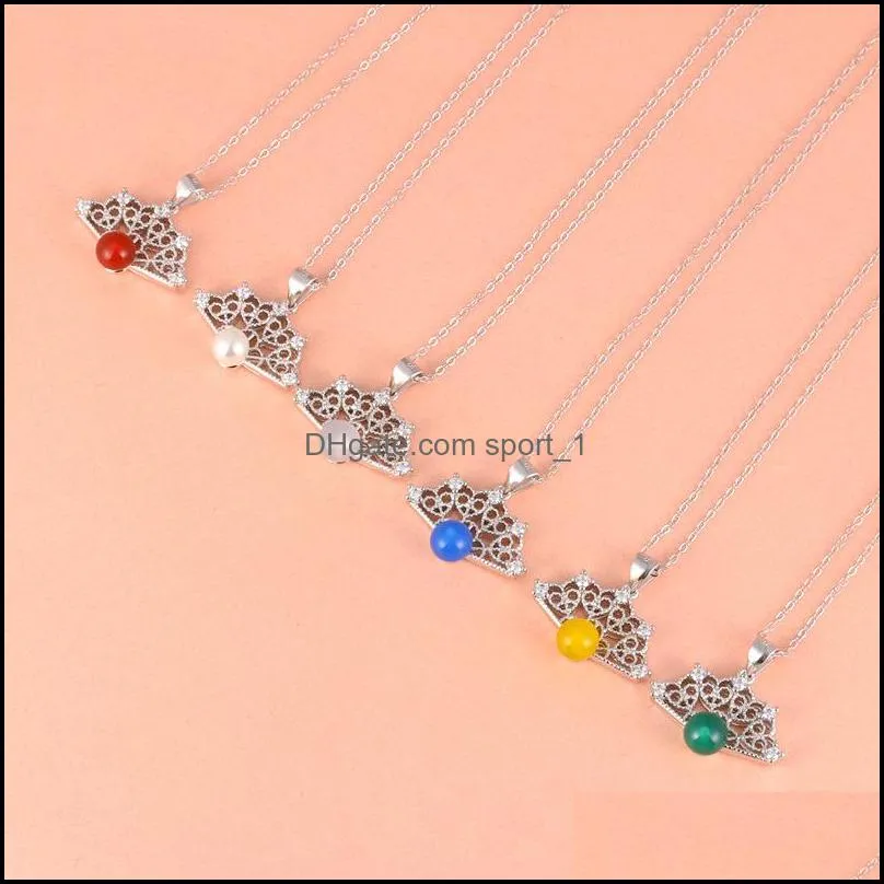 fashion womens necklace inlay necklace fan shaped fan pendant clavicle chain necklace female jewelry accessories