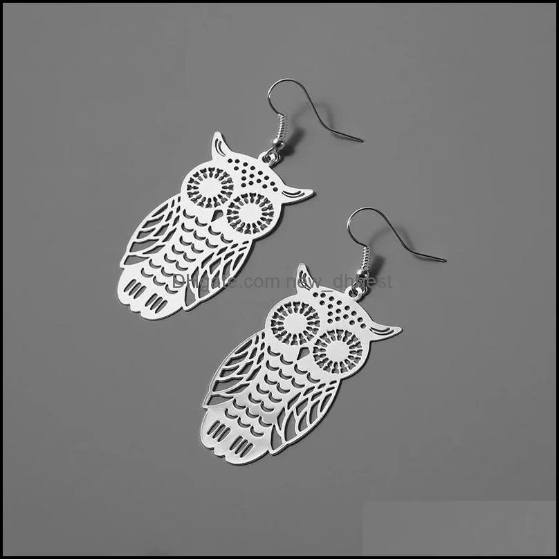 bohemian retro owl earrings pendants earrings alloy hook earring wholesale