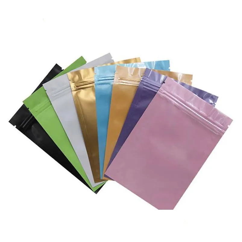 black plastic mylar bags aluminum foil zipper bag for long term food storage and collectibles protection 8 colors two side colored