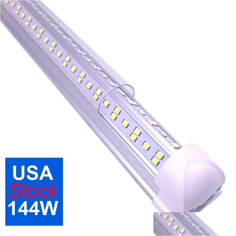 integrated t8 tube led lights for shop connecting v shaped 6 row 72w 144w super bright white 6500k ac85277v 8 foot 96 in led cooler door low profile bar