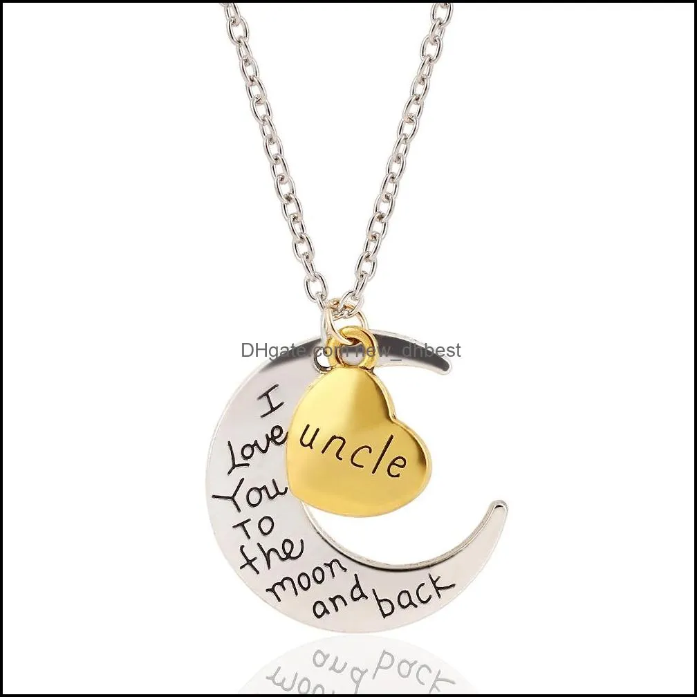 necklaces pendant fashion korean crescent moon heart charm i love you to the moon and back pendant necklaces
