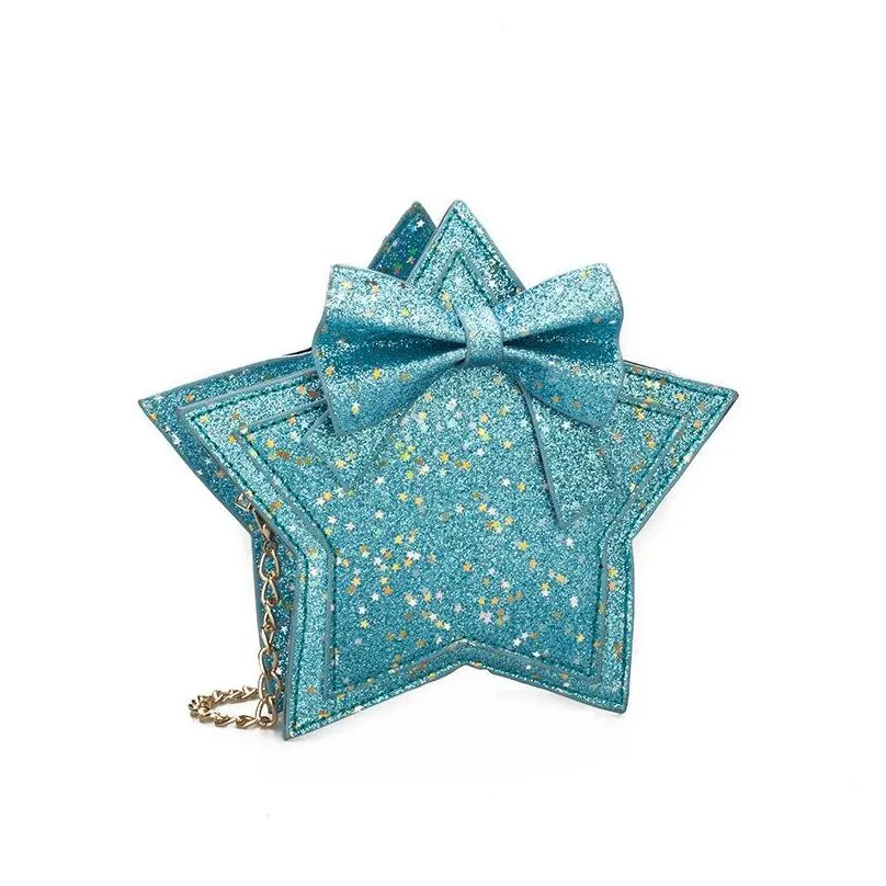 stars shaped sequins kids bags boys girls fashion mini single shoulder bag children chain purse 2020 22jx j2