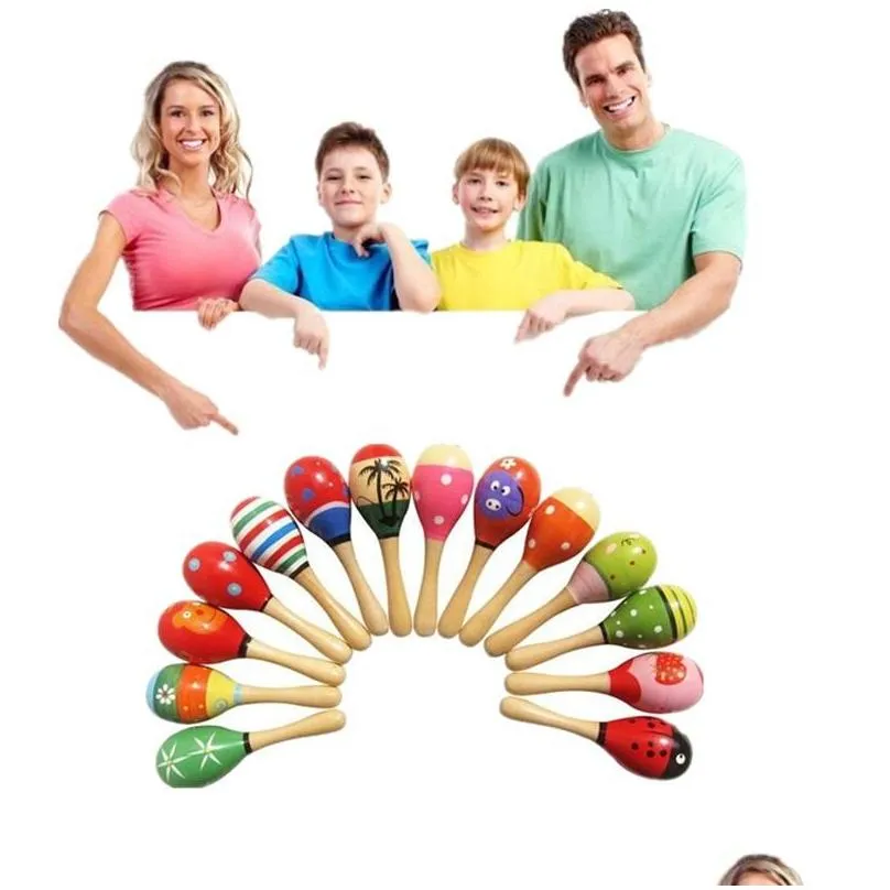 baby toys kids wooden rattle maracas cabasa music instrument sand hammer orff instrument maracas infant toys 0601862 407 k2