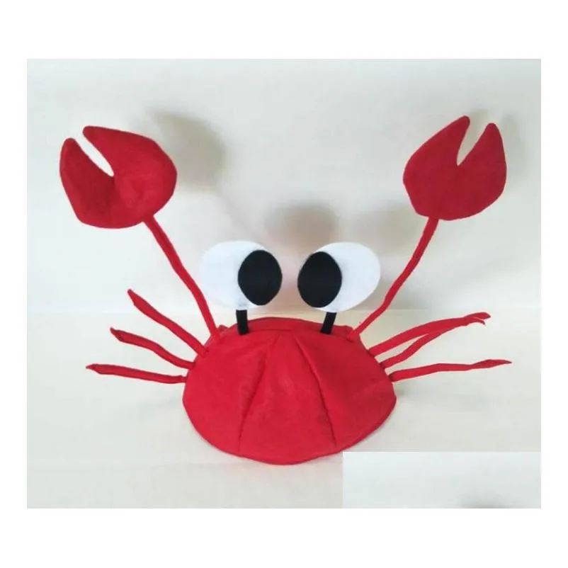 red crab hat children adult lobster hat festival props company party funny headdress christmas hat y34