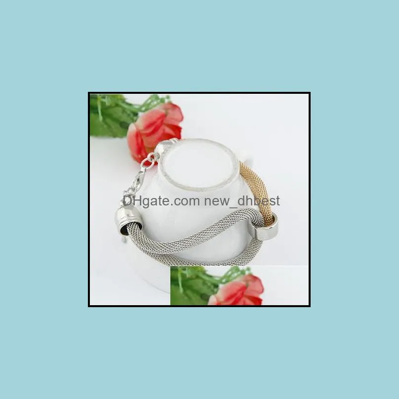 bracelet bangle 925 sliver gold plated on alloy plastic snap bracelet snap button snake chain charm bracelets