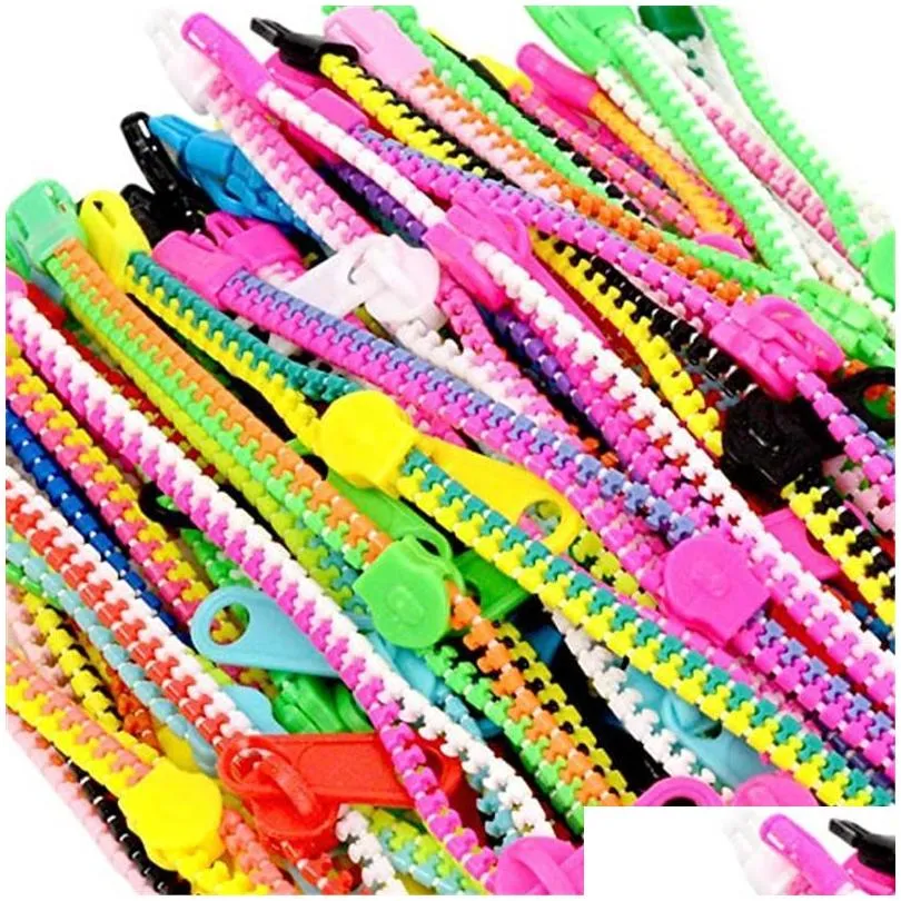 fidget bracelets toys party zipper bracelet fidgets toy sensory neon color friendship for kids adults dhs