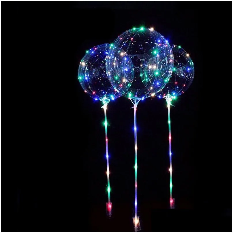 new luminous led balloons with stick  bright balloon lighted up balloon kids toy birthday party wedding decorations 1098 v2