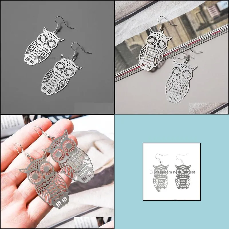 bohemian retro owl earrings pendants earrings alloy hook earring wholesale