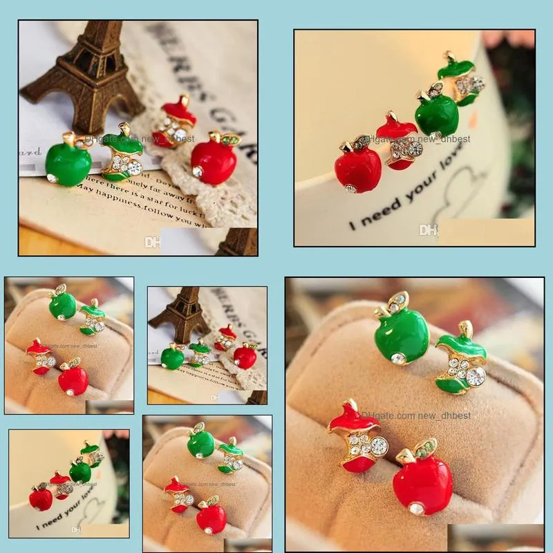 stud earrings wholesale for jewelry retro glaze red  asymmetric earrings
