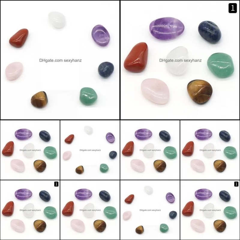 7pcs/set loose chakra healing reiki natural tumbled stone irregular polishing rock quartz yoga meditation energy stones bead