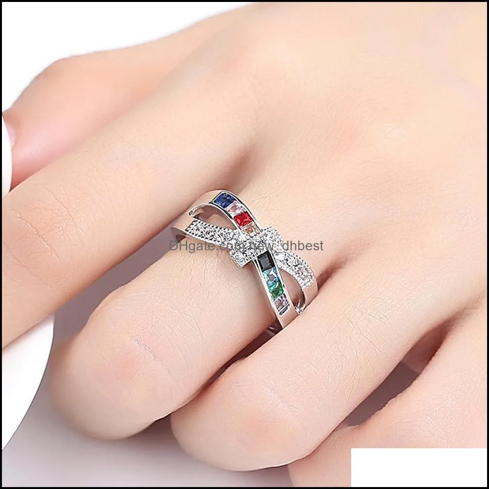 x cross ring for women wedding trendy jewelry dazzling cz stone large modern rings