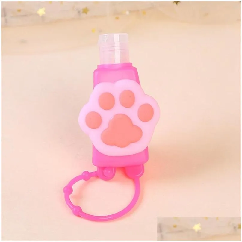 30ml hand sanitizer bottle holder cartoon cases kids students school perfume bottle and silicone protective cover set random pattern 5168