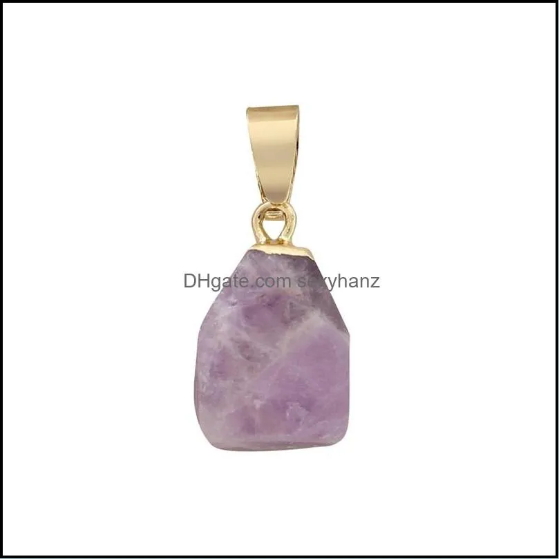 gold plating edged birthstone healing crystal energy druzy quartz pendant necklaces fashion women men jewelry wholesale
