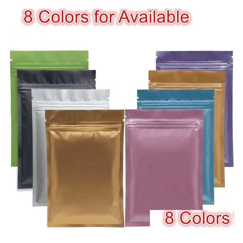 black plastic mylar bags aluminum foil zipper bag for long term food storage and collectibles protection 8 colors two side colored