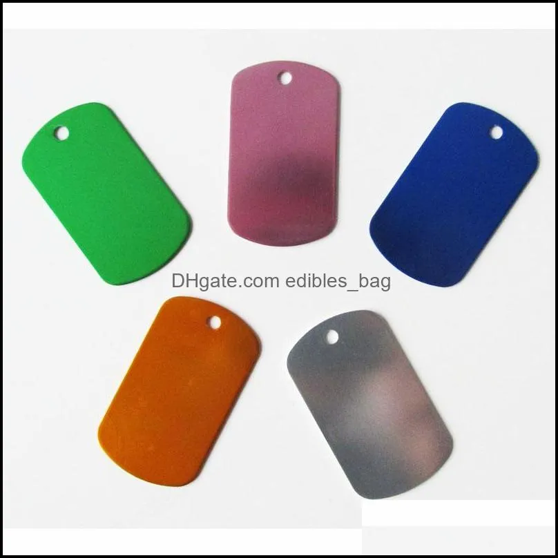 100pcs/lot aluminum alloy military army dog tags blank and laser engravable pet tags fashion men pendants