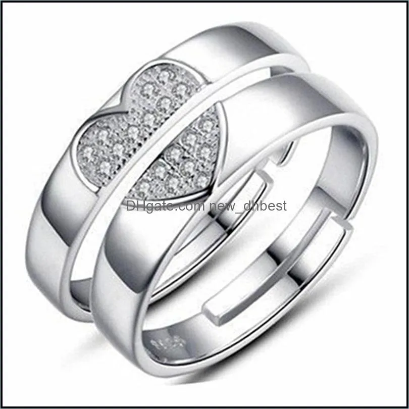 fashion and exquisite loveshaped couple rings live mouth creative ring open ring jewelry exquisite couple pair ring gift jewelry
