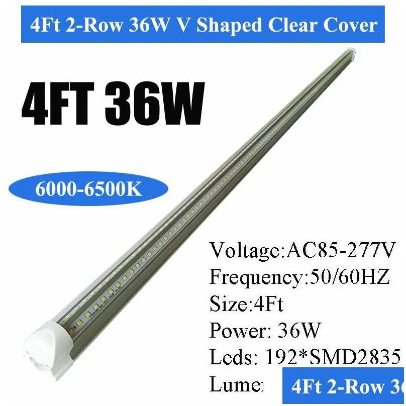 vshaped 2ft 3ft 4ft 5ft 6ft 8ft cooler door led tubes t8 integrated leds tube double sides shop lights linkable surface mount fixture stock in usa plug and play