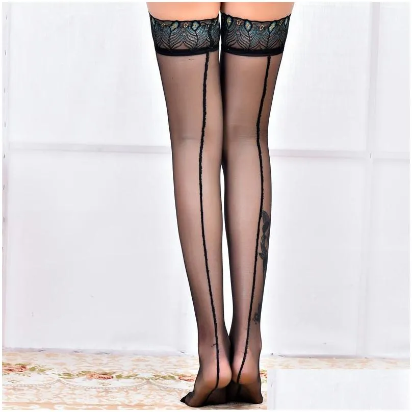 silicone antiskid stockings peacock lace lace y over knee stockings vertical stockings y stockings