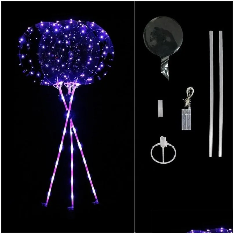 new luminous led balloons with stick  bright balloon lighted up balloon kids toy birthday party wedding decorations 1098 v2