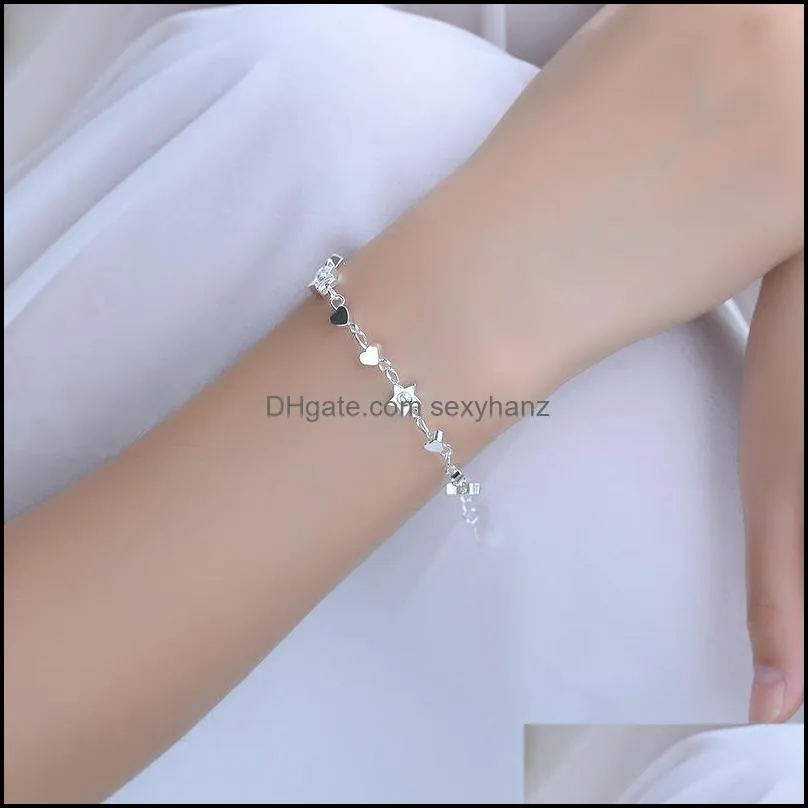 925 sterling silver creative accessories love stars mix and match bracelet fashion jewelry for women
