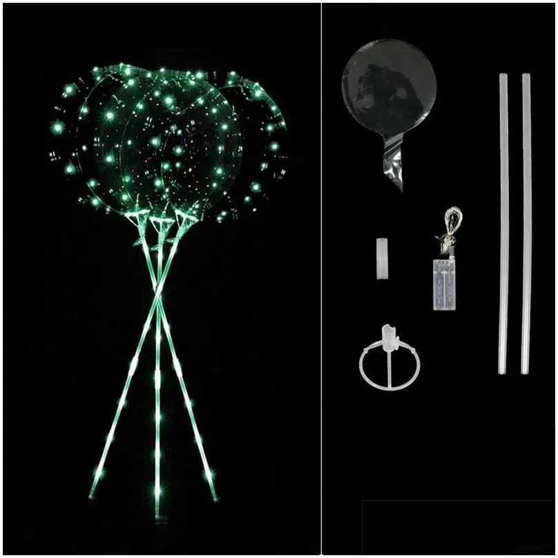 new luminous led balloons with stick  bright balloon lighted up balloon kids toy birthday party wedding decorations 1098 v2