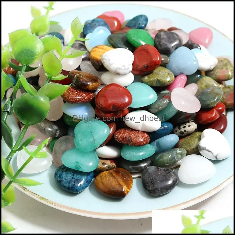 16mm wholesale fashion beads natural heart stone charms gemstone for jewelry making women earring diy accessories