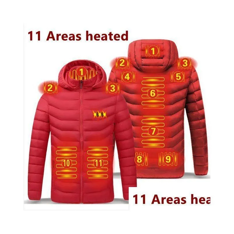 men heated jackets outdoor coat usb electric battery long sleeves heating hooded warm winter thermal clothing 220816gx
