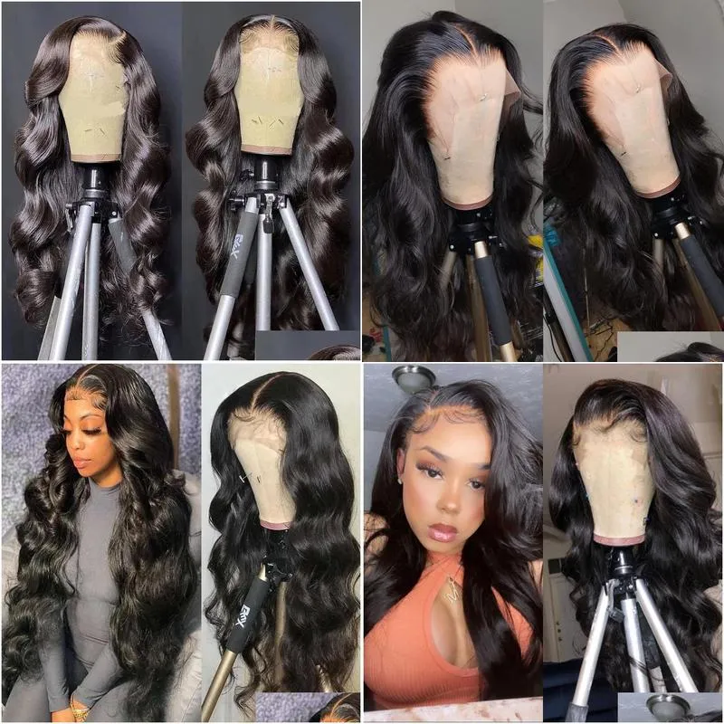 remy baby hair pre plucked body wave lace front wig 13x4 hd transparent lace frontal wig preplucked closure brazilian lace front human hair