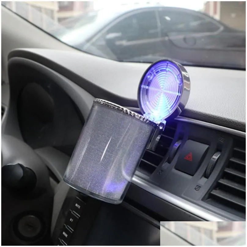 luminous ashtrays led light cigarette container ashtray gas bottle smoke cup holder storage cup