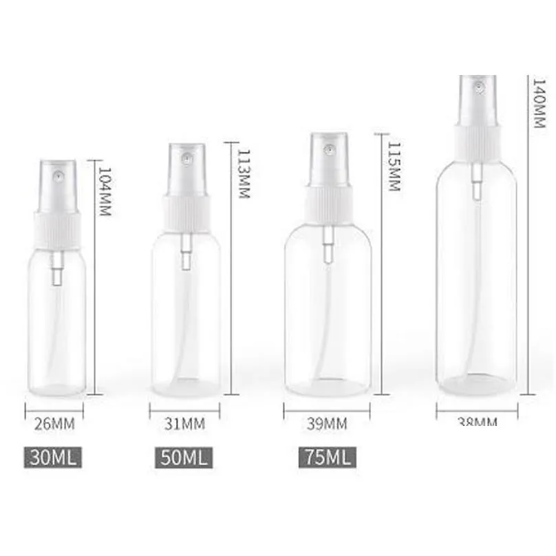 30 50 75 100 ml plastic pet bottle spray bottles skin care set package