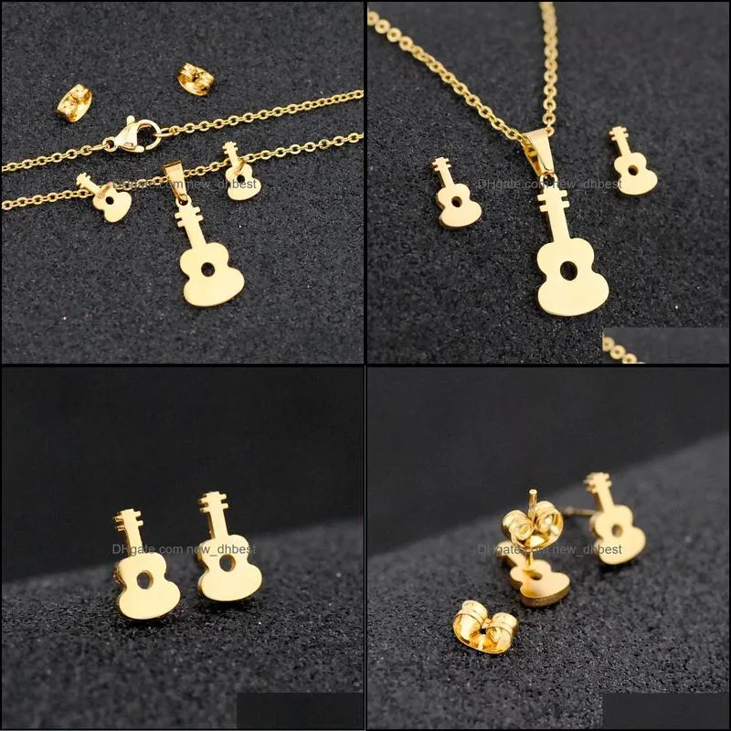 stainless steel jewelry sets guitar lovers engagement jewelry set